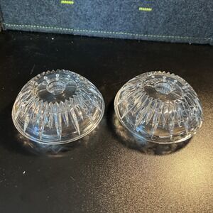 Pair Highlights Lead Crystal Princess house Set Candle Holder Reversible Elegant